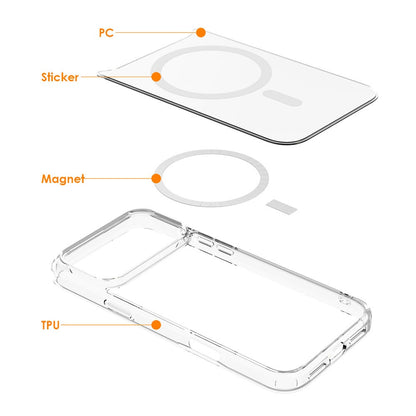 For iPhone 17 Pro Crystal Clear Case Compatible with MagSafe TPU + PC Phone Cover