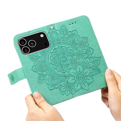 For iPhone 17 Pro Case Floral Pattern PU Leather Wallet Stand Phone Cover
