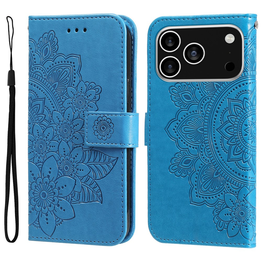 For iPhone 17 Pro Case Floral Pattern PU Leather Wallet Stand Phone Cover