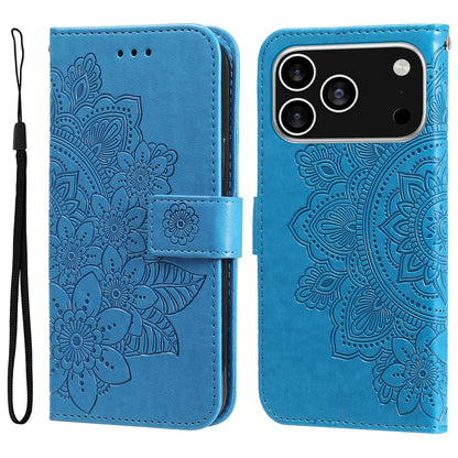 For iPhone 17 Pro Case Floral Pattern PU Leather Wallet Stand Phone Cover