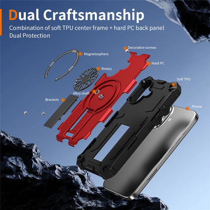 For iPhone 16 Magnetic Case Kickstand TPU + PC Drop Defend Phone Cover