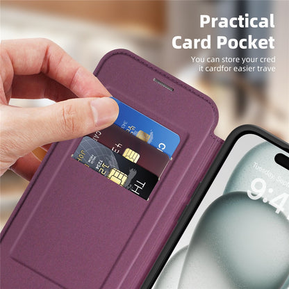 For iPhone 15 Case Compatible with MagSafe RFID Blocking Card Holder Leather Phone Cover