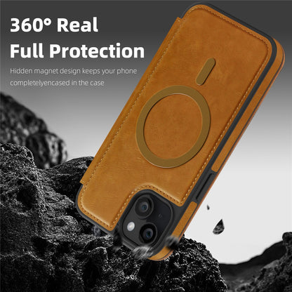 For iPhone 14 Plus Case Compatible with MagSafe RFID Blocking Card Holder Leather Phone Cover