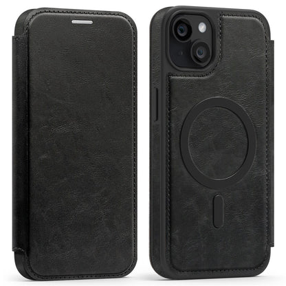For iPhone 14 Plus Case Compatible with MagSafe RFID Blocking Card Holder Leather Phone Cover