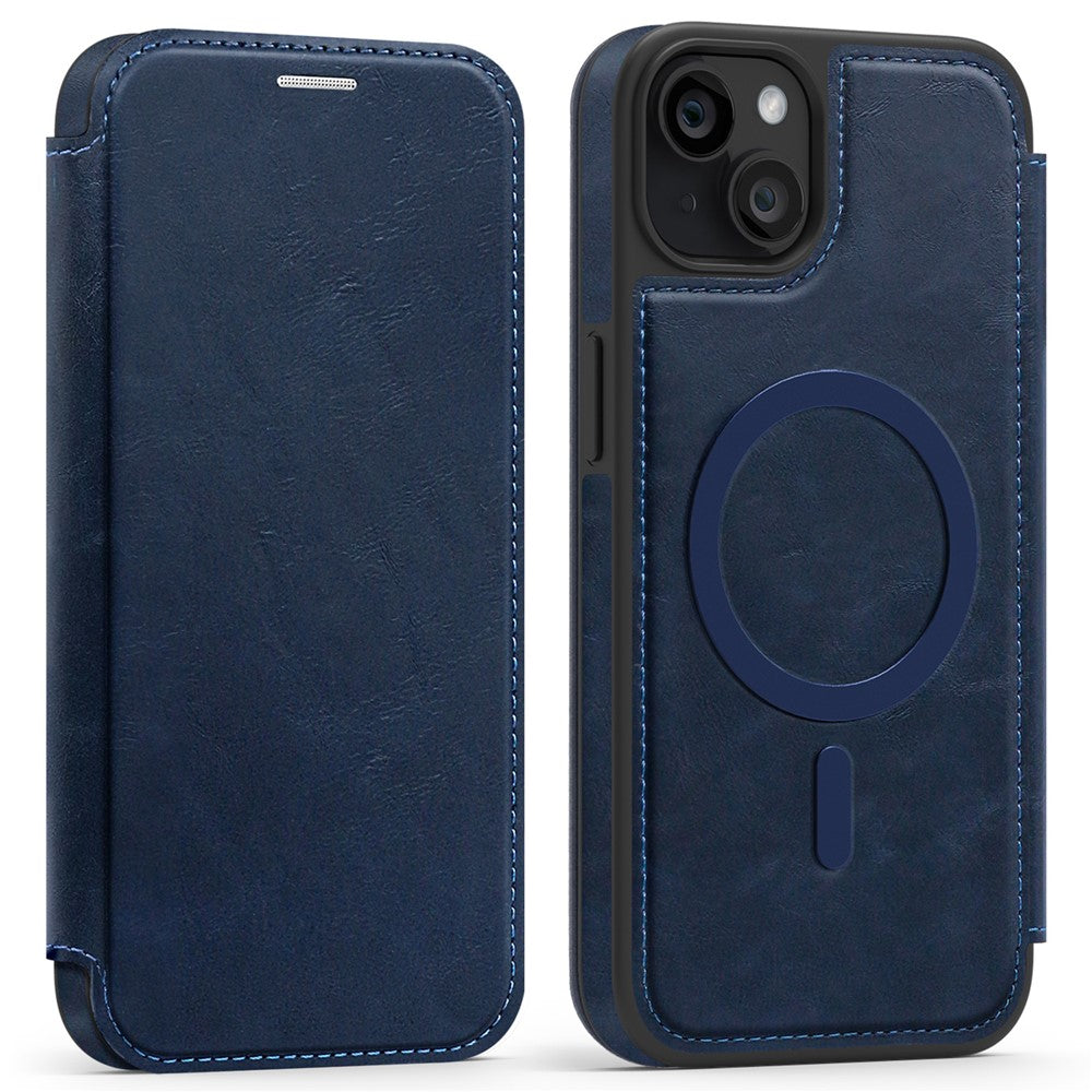 For iPhone 14 Plus Case Compatible with MagSafe RFID Blocking Card Holder Leather Phone Cover