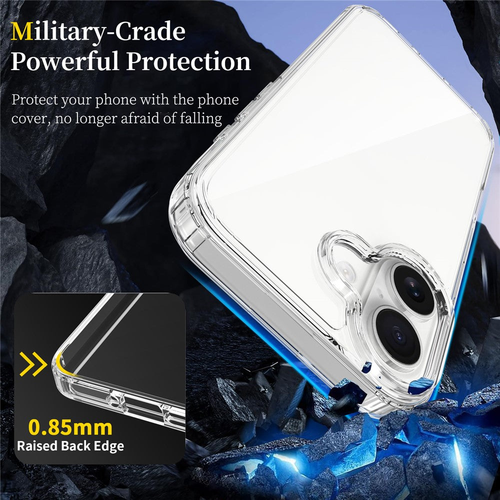 For iPhone 17 Clear Case TPU + Acrylic Shockproof Phone Back Cover