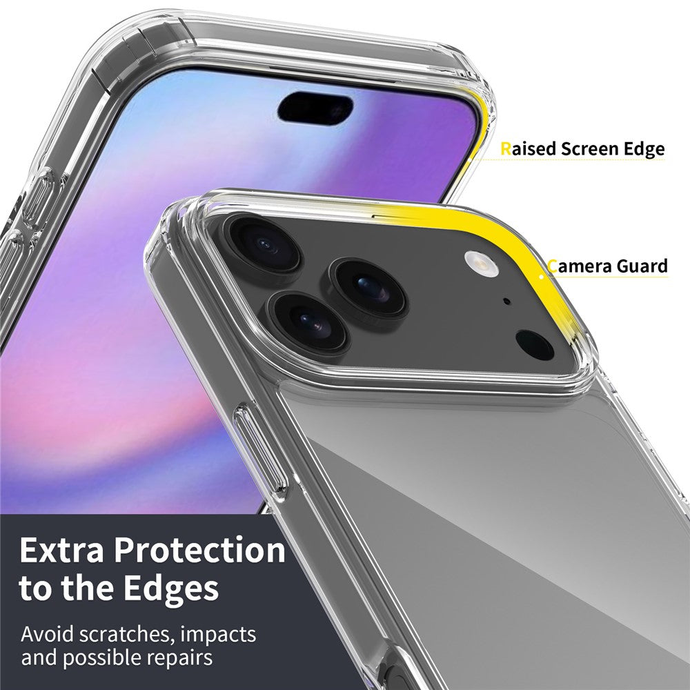 For iPhone 17 Pro Max Clear Case TPU + Acrylic Shockproof Phone Back Cover