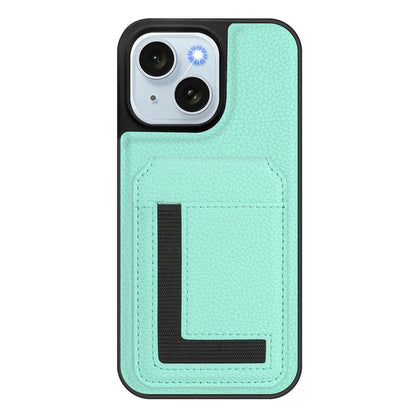 For iPhone 15 Magnetic Case TPU + PU Leather Phone Back Cover with Detachable Card Holder