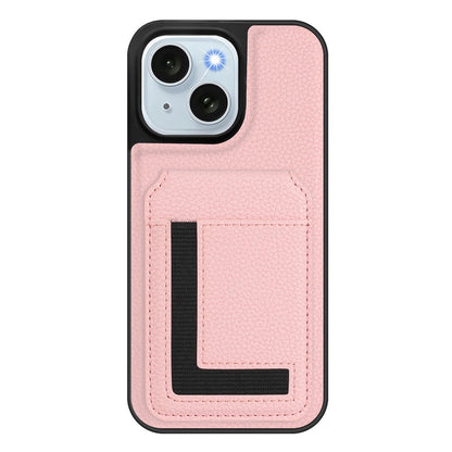 For iPhone 15 Magnetic Case TPU + PU Leather Phone Back Cover with Detachable Card Holder