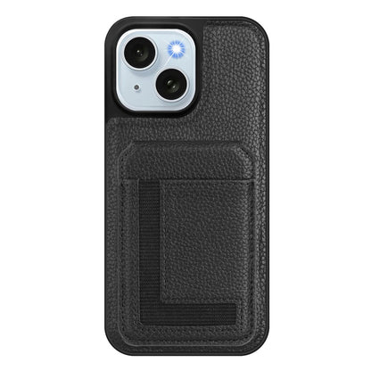 For iPhone 15 Magnetic Case TPU + PU Leather Phone Back Cover with Detachable Card Holder