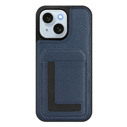 For iPhone 15 Magnetic Case TPU + PU Leather Phone Back Cover with Detachable Card Holder