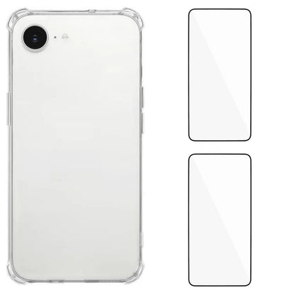 WANLONFENG For iPhone 17e / 16e TPU Case  WL3 Series 1.5mm Phone Cover with 2Pcs Tempered Glass Films