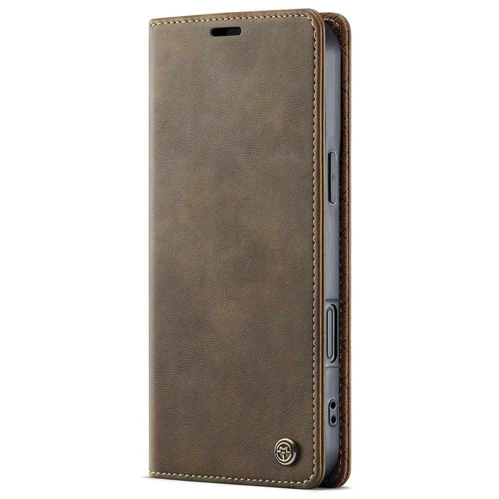 CASEME 033 Series For iPhone 16 Case RFID Blocking Wallet Stand Calf Texture Leather Phone Cover