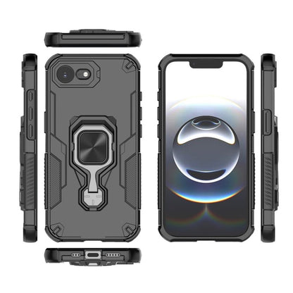 WANLONFENG For iPhone 17e / 16e Phone Case  PC TPU Back Cover Kickstand with Tempered Glass