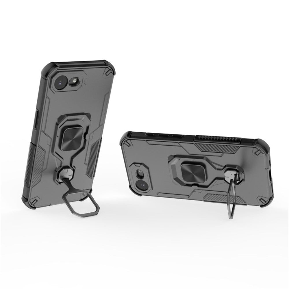 WANLONFENG For iPhone 17e / 16e Phone Case  PC TPU Back Cover Kickstand with Tempered Glass