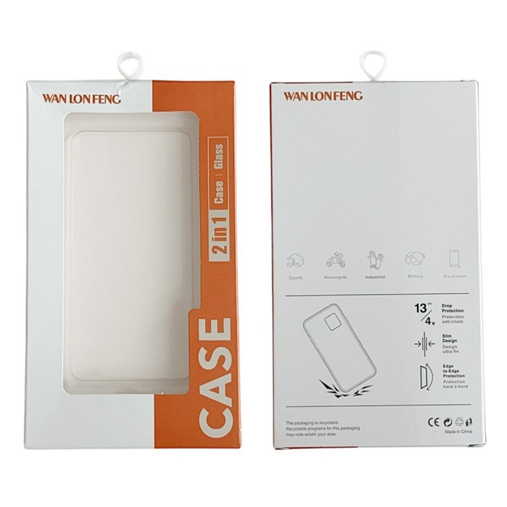 WANLONFENG For iPhone 17e / 16e Phone Case  PC TPU Back Cover Kickstand with Tempered Glass
