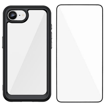 WANLONFENG For iPhone 17e / 16e Phone Case  XC Series TPU Acrylic Cover with Tempered Glass (Big Lens Hole)