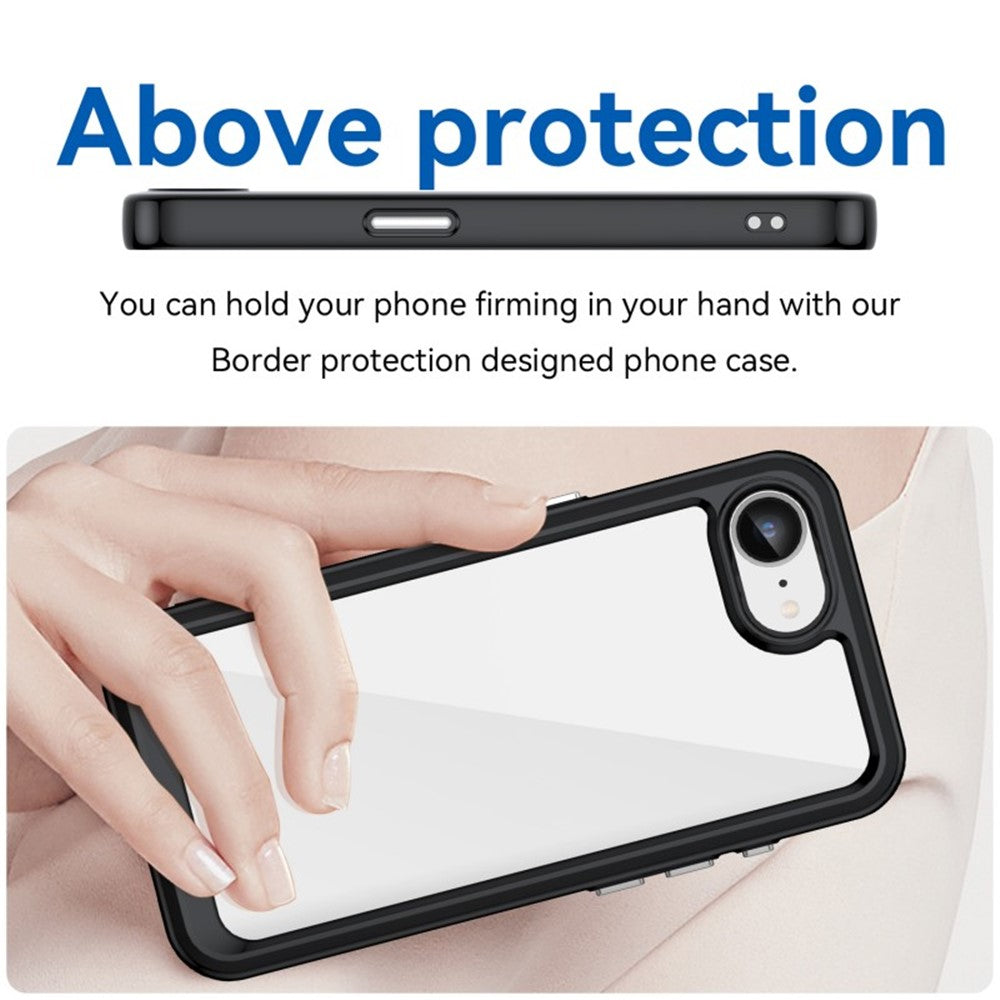 WANLONFENG For iPhone 17e / 16e Phone Case  XC Series TPU Acrylic Cover with Tempered Glass (Big Lens Hole)