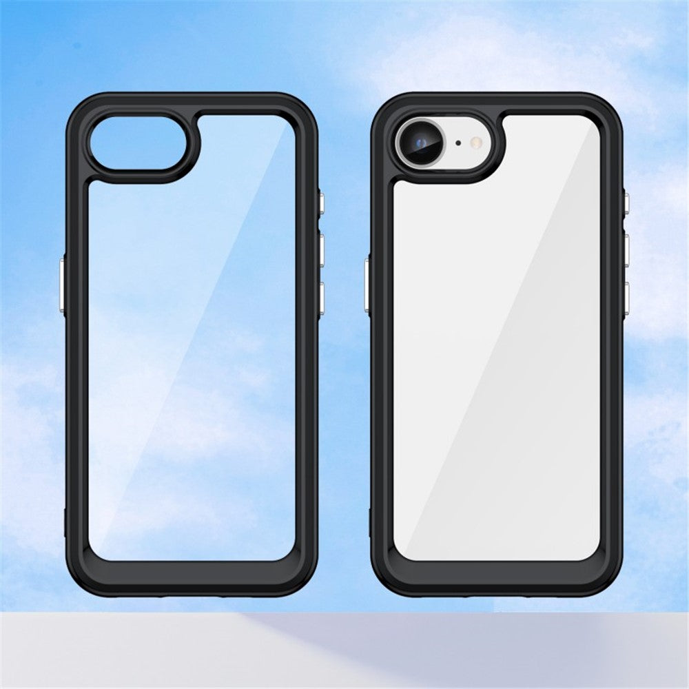 WANLONFENG For iPhone 17e / 16e Phone Case  XC Series TPU Acrylic Cover with Tempered Glass (Big Lens Hole)