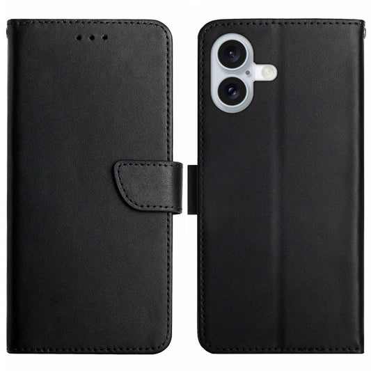 For iPhone 17 Case Genuine Cow Leather Phone Cover Nappa Texture