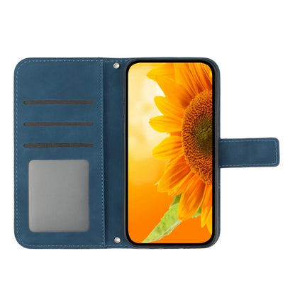 For iPhone 17 Pro Max Case Sunflower Imprint PU Leather Phone Cover with Long Strap