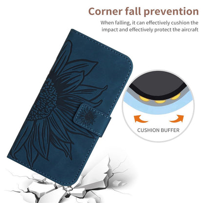For iPhone 17 Pro Max Case Sunflower Imprint PU Leather Phone Cover with Long Strap