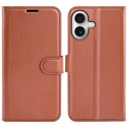 For iPhone 17 Case Litchi Texture Shockproof Leather Wallet Phone Cover