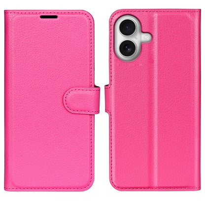 For iPhone 17 Case Litchi Texture Shockproof Leather Wallet Phone Cover