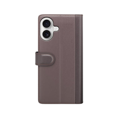 For iPhone 17 Case Genuine Split Leather Phone Cover with Wallet Stand