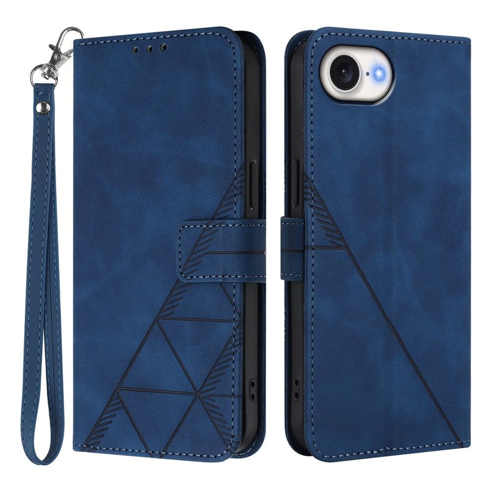For iPhone 17e / 16e Leather Case with Hand Strap Wallet Stand Phone Cover