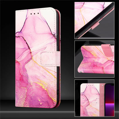For iPhone 17e / 16e Case with Strap Marble Pattern Leather Phone Cover Card Holder