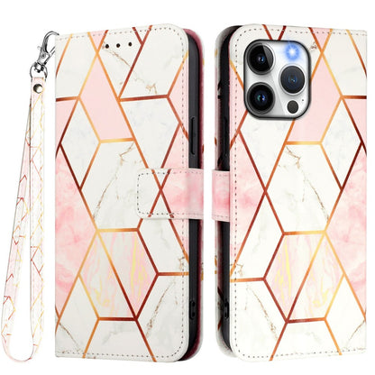For iPhone 17e / 16e Case with Strap Marble Pattern Leather Phone Cover Card Holder