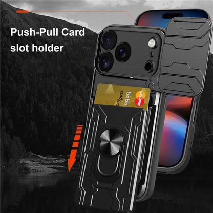 For iPhone 17 Pro Max Case PC + TPU Kickstand Phone Back Cover with Camera Slider