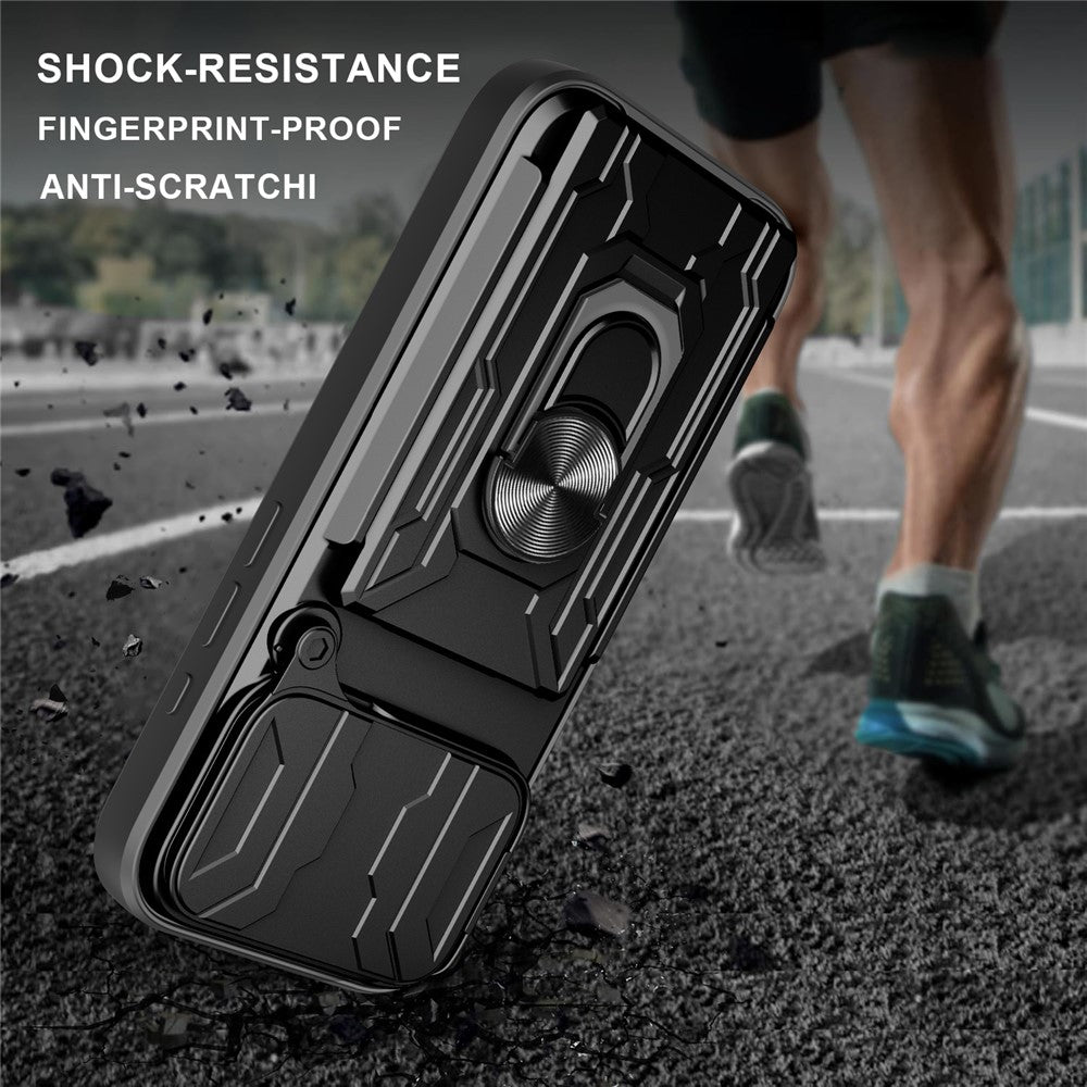 For iPhone 17 Pro Max Case PC + TPU Kickstand Phone Back Cover with Camera Slider