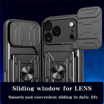 For iPhone 17 Pro Max Case PC + TPU Kickstand Phone Back Cover with Camera Slider