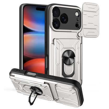 For iPhone 17 Pro Max Case PC + TPU Kickstand Phone Back Cover with Camera Slider