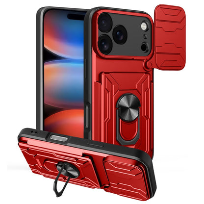 For iPhone 17 Pro Max Case PC + TPU Kickstand Phone Back Cover with Camera Slider