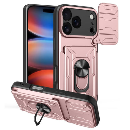 For iPhone 17 Pro Max Case PC + TPU Kickstand Phone Back Cover with Camera Slider