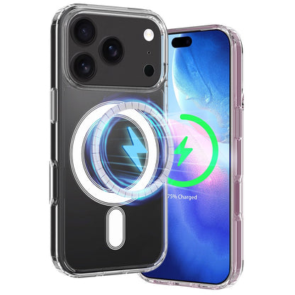For iPhone 17 Pro Max Clear Phone Case Compatible with MagSafe TPU+Acrylic Back Cover