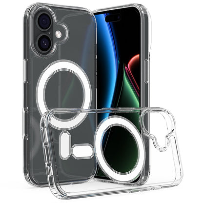 For iPhone 17 Clear Phone Case Compatible with MagSafe TPU+Acrylic Back Cover