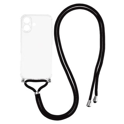 For iPhone 17 Case Reinforced Corner TPU Clear Phone Cover with Lanyard
