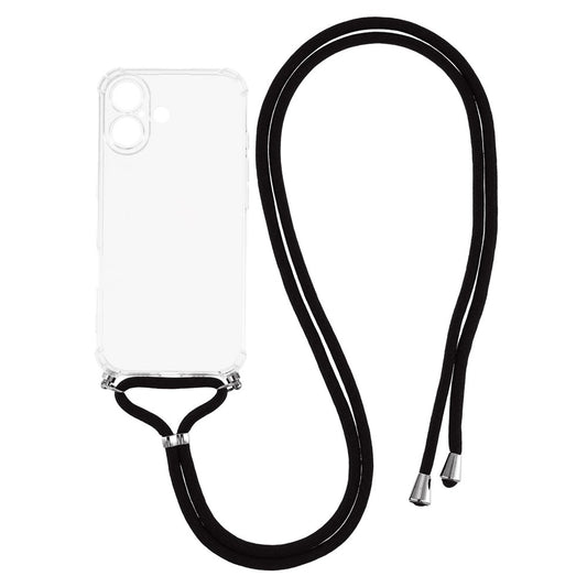 For iPhone 17 Case Reinforced Corner TPU Clear Phone Cover with Lanyard