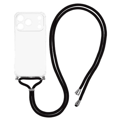For iPhone 17 Pro Case Reinforced Corner TPU Clear Phone Cover with Lanyard