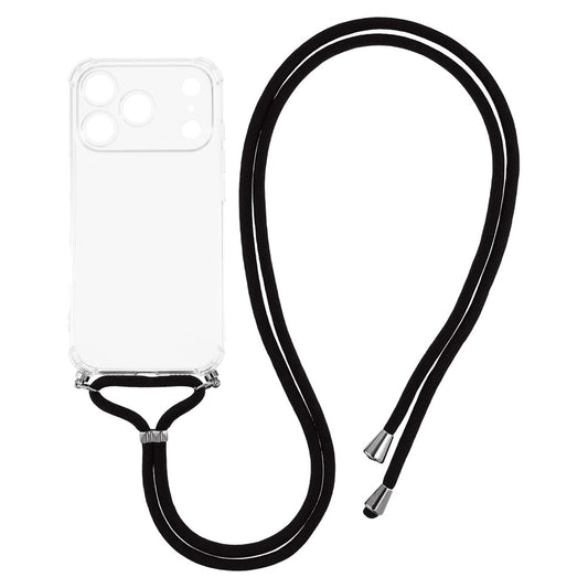 For iPhone 17 Pro Case Reinforced Corner TPU Clear Phone Cover with Lanyard