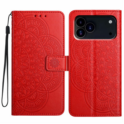 For iPhone 18 Pro / 17 Pro Leather Case with Card Slots Mandala Pattern Phone Cover Stand
