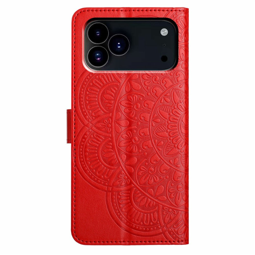 For iPhone 18 Pro / 17 Pro Leather Case with Card Slots Mandala Pattern Phone Cover Stand