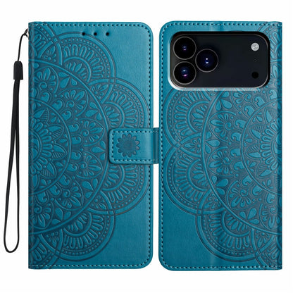 For iPhone 18 Pro / 17 Pro Leather Case with Card Slots Mandala Pattern Phone Cover Stand
