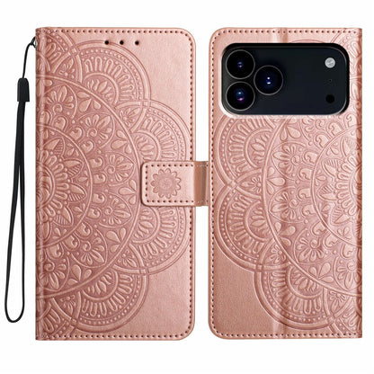 For iPhone 18 Pro / 17 Pro Leather Case with Card Slots Mandala Pattern Phone Cover Stand