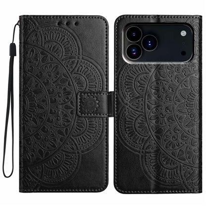 For iPhone 18 Pro / 17 Pro Leather Case with Card Slots Mandala Pattern Phone Cover Stand