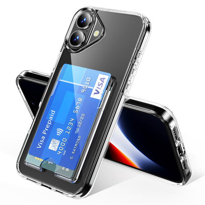 For iPhone 17 Clear Case TPU + PC + Acrylic Cell Phone Case with Card Holder